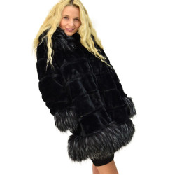 Γυναικείο παλτό με συνθετική γούνα 