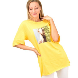 Γυναικεία μπλούζα με τύπωμα κοπέλα oversized