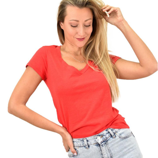 Γυναικεία μπλούζα με V λαιμόκομψη