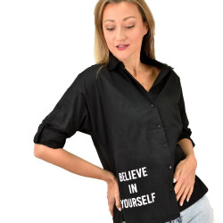 Γυναικείο πουκάμισο με στάμπα Believe in yourself