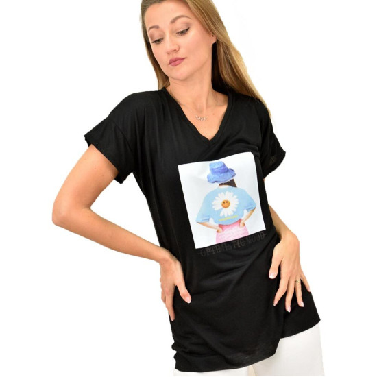  Γυναικεία μπλούζα με τύπωμα optimistic mood