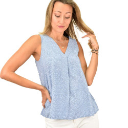 Γυναικεία μπλούζα αμάνικη με V λαιμόκοψη