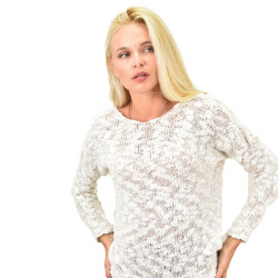 Γυναικεία πλεκτή μπλούζα με διάτρητο σχέδιο