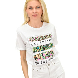 Γυναικείο T-shirt με τύπωμα και στρας