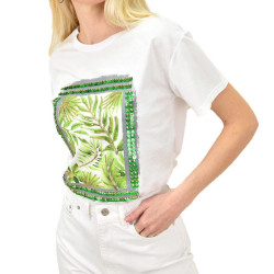 Γυναικείο T-shirt με τύπωμα και παγέτα
