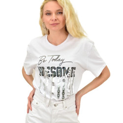Γυναικείο T-shirt με σχέδιο αλυσίδες