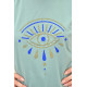 Γυναικείο T-shirt με τύπωμα μάτι και στρας