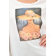 Γυναικείο T-shirt με τύπωμα κοπέλα και στρας