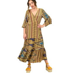 Γυναικείο μεταξωτό φόρεμα boho