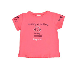 Παιδική μπλούζα με τύπωμα και στρας hug sent