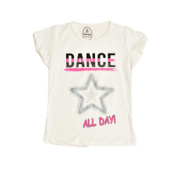 Παιδική μπλούζα με τύπωμα και στρας DANCE