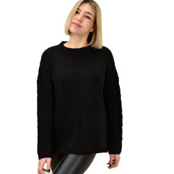 Γυναικείο πλεκτό πουλόβερ με σχέδιο 