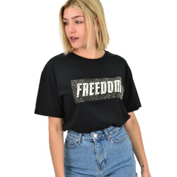 Γυναικείο T-shirt με στρας Freedom