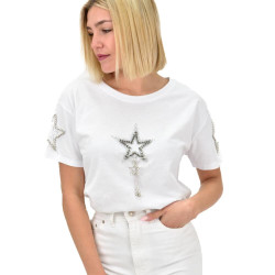 Γυναικείο T-shirt με στρας αστέρι