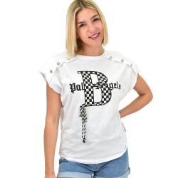 Γυναικείο T-shirt με στρας και βάτες