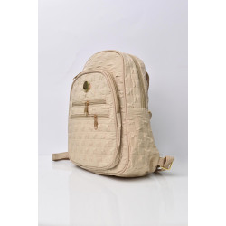 Γυναικεία υφασμάτινη τσάντα backpack με χρυσά στοιχεία 