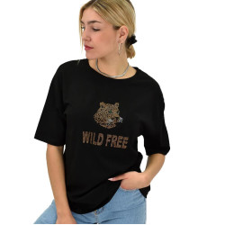 Γυναικείο T-shirt με στρας Wild free