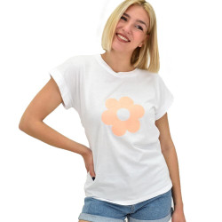 Γυναικείο T-shirt με τύπωμα λουλούδι 