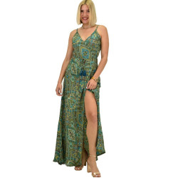 Γυναικείο boho φόρεμα με κρόσια maxi