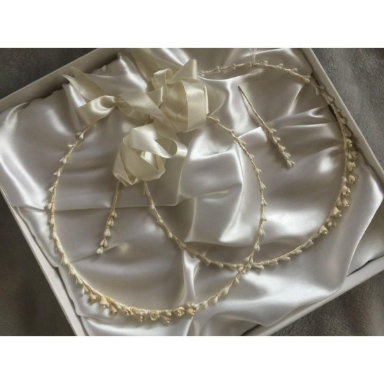 Handmade Orthodox Wedding Crowns with boutonnieres